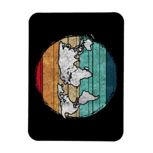 Retro-Weltkarte Magnet
