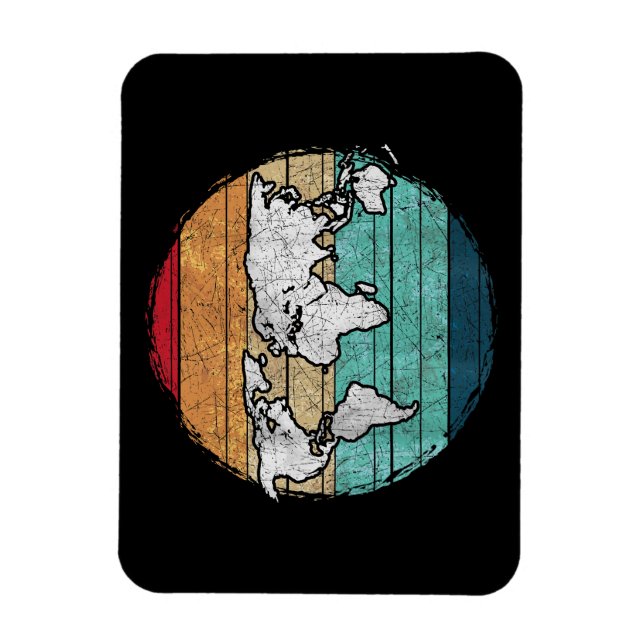 Retro-Weltkarte Magnet (Vertikal)