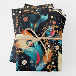 Retro Weltraum Erforschung Galaxie Geschenkpapier Set