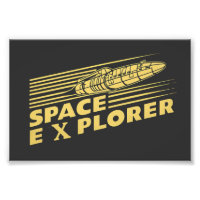 Retro-Weltraum-Explorer-Raketen-Grafik