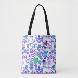 Retro Weltraum-Muster Ohne Hintergrund Tasche