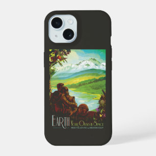 Retro-Weltraum-Reiseposter - Eine Erdforschungsmis iPhone 15 Hülle