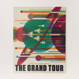 Retro-Weltraum-Reiseposter - Grand Tour Sonnensyst