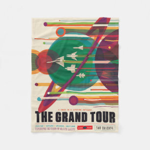 Retro-Weltraum-Reiseposter - Grand Tour Sonnensyst Fleecedecke