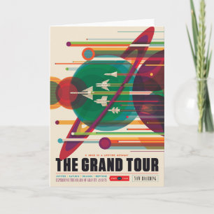 Retro-Weltraum-Reiseposter - Grand Tour Sonnensyst Karte