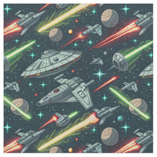Retro Weltraum-Schlachten-Sci-Fi-Raumschiff-Comic- Stoff