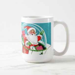 Retro Weltraum-Schlitten-Santa-Weihnachtsbecher (v Kaffeetasse