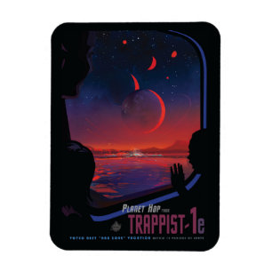 Retro-Weltraumplakat - Betrachter beobachten Trapp Magnet