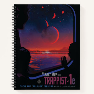 Retro-Weltraumplakat - Betrachter beobachten Trapp Notizbuch