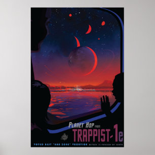 Retro-Weltraumplakat - Betrachter beobachten Trapp Poster