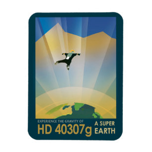 Retro Weltraumplakat - Die Schwerkraft einer Super Magnet