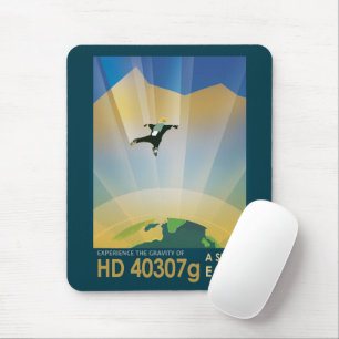 Retro Weltraumplakat - Die Schwerkraft einer Super Mousepad
