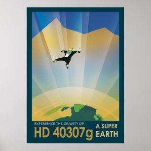 Retro Weltraumplakat - Die Schwerkraft einer Super Poster