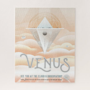 Retro Weltraumplakat-Sternwarte im Sonnensystem