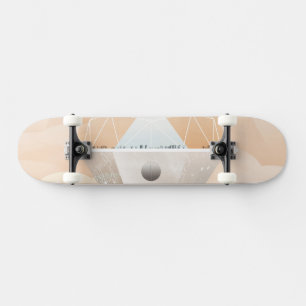 Retro Weltraumplakat-Sternwarte im Sonnensystem Skateboard