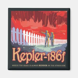 Retro-Weltraumplakat von Kepler-186f. Magnet