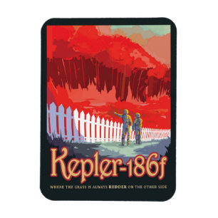 Retro-Weltraumplakat von Kepler-186f. Magnet