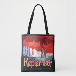 Retro-Weltraumplakat von Kepler-186f. Tasche