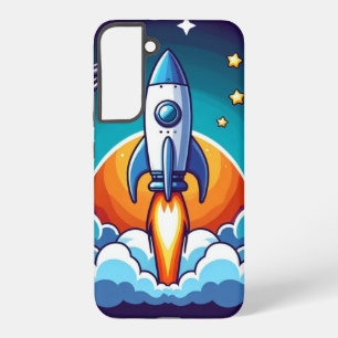 Retro, Weltraumrakete Samsung Galaxy Hülle