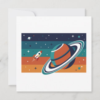 Retro Weltraumreise Einladung