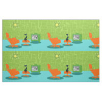 Retro Weltraumzeitalter-Miezekatze-Gewebe