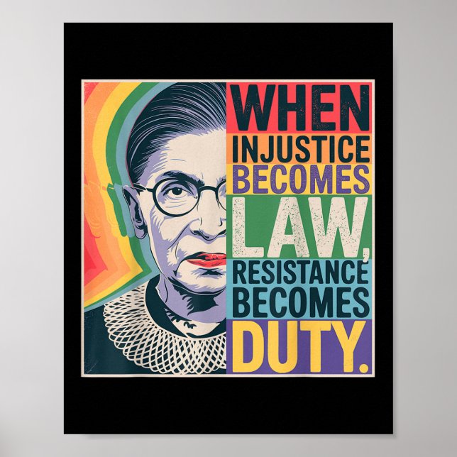 Retro, wenn Ungerechtigkeit Rechtswiderstand wird Poster (Vorne)