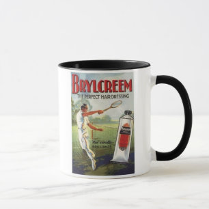 Retro-Werbung: Brylcreem-Mann spielt Tennis Tasse