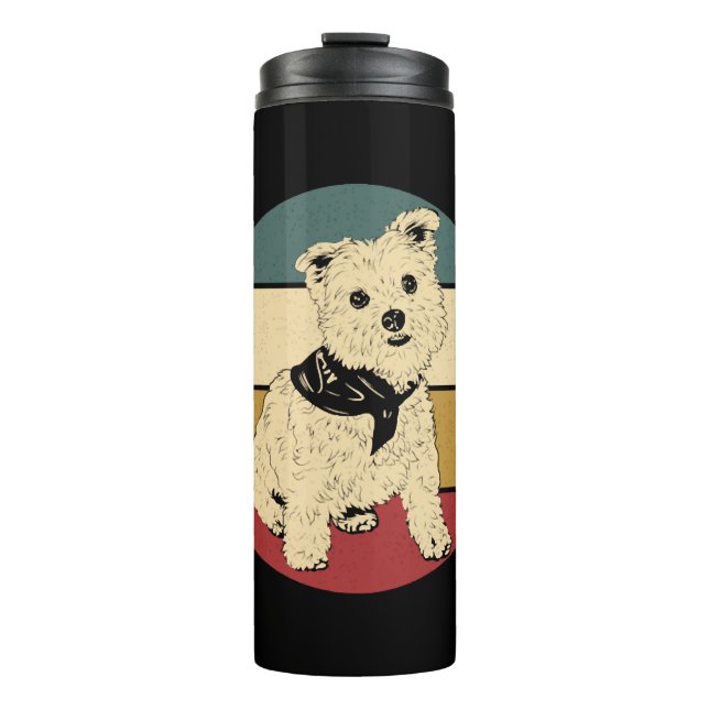 Retro West Highland Terrier Thermosbecher (Vorderseite)