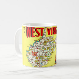 Retro-West-Virginia-Karten-Tasse Kaffeetasse