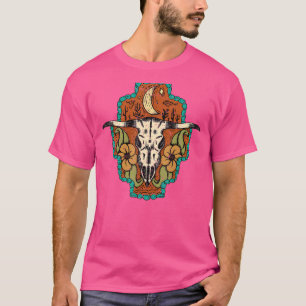 Retro-Western Azteken Skull Floral Western Punch T-Shirt