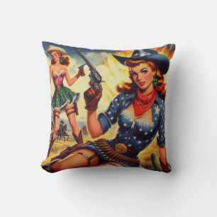 Retro Western Country Girls Kissen