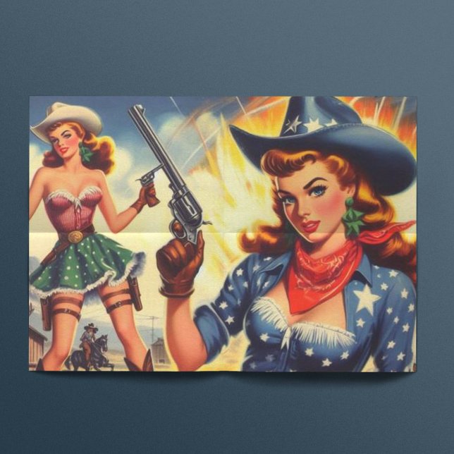 Retro Western Country Girls Seidenpapier (Von Creator hochgeladen)