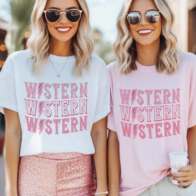 Retro Western Cowgirl Bachelorette Brautparty T-Shirt (Von Creator hochgeladen)