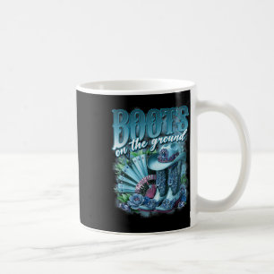 Retro Western Cowgirl Cowboy Linedance Stiefel auf Kaffeetasse