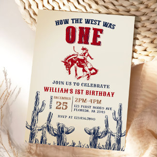 Retro-Western: Der Westen war ein 1. Geburtstag Einladung