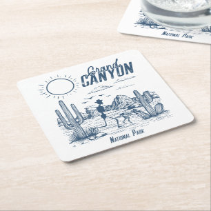 Retro Western Grand Canyon Nationalpark Tal Rechteckiger Pappuntersetzer