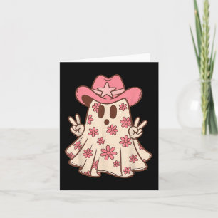 Retro Western Halloween Cowboy Cowgirl Ghost Boo P Karte