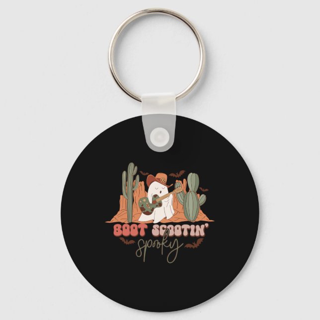 Retro Western Halloween Niedlich Ghost Funny Boot  Schlüsselanhänger (Vorderseite)