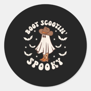 Retro Western Halloween Süßer Geist Lustiger Boot Runder Aufkleber