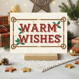 Retro Western Weihnachtsgrüße Feiertagskarte