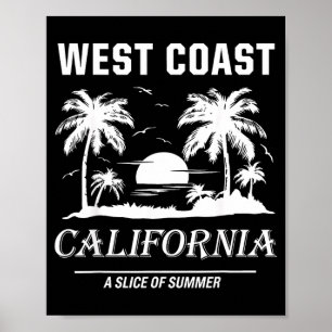 Retro-Westküste-Kalifornien-Strand-Sommer-Grafik Poster