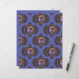 Retro Whimsical Aries Astrologie Mandala Muster