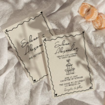 Retro Whimsical handgeschriebene Hochzeit Einladun