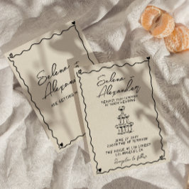 Retro Whimsical handgeschriebene Hochzeit Einladun Save The Date