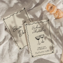 Retro Whimsical handgeschriebene Hochzeit