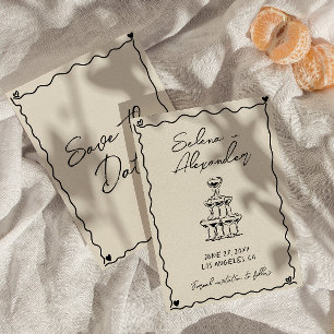 Retro Whimsical handgeschriebene Hochzeit Save The Date