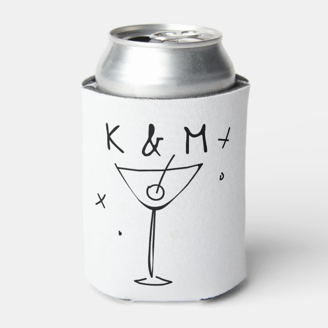 Retro Whimsical Martini Handgezeichnete individuel Dosenkühler (Kanne Vorderseite)