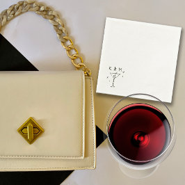 Retro Whimsical Martini Handgezeichnete individuel Serviette