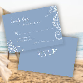 Retro whimsical script beach destination wedding RSVP karte