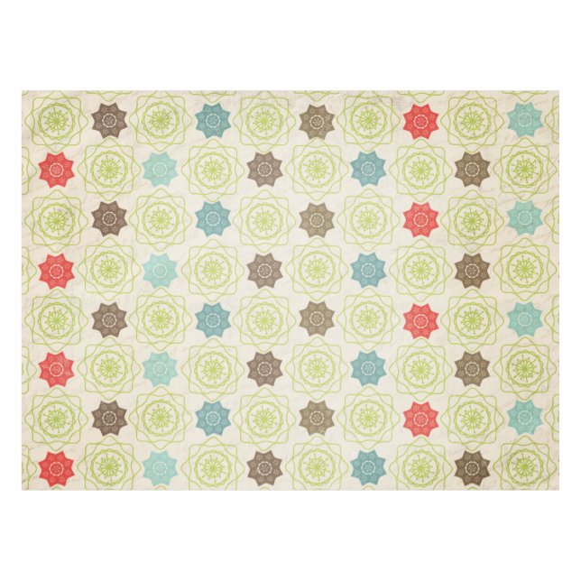 Retro Whimsical Snowflakes Tableclout Tischdecke (Vorderseite (Horizontal))